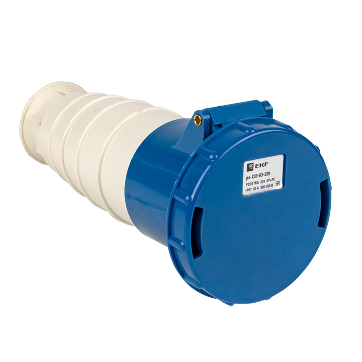 Розетка переносная 233 2Р+РЕ 63А 220В IP67 EKF… ps-233-63-220 купить цена